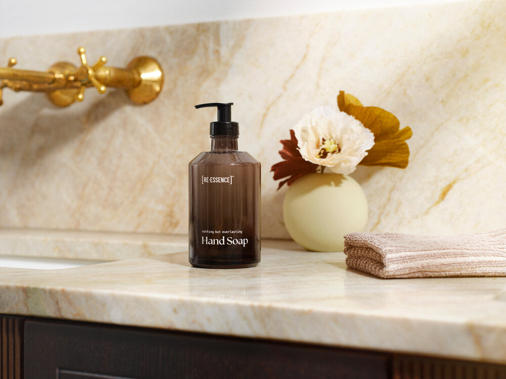 Genanvendelig glasdispenser til håndsæbe - 375 ml.